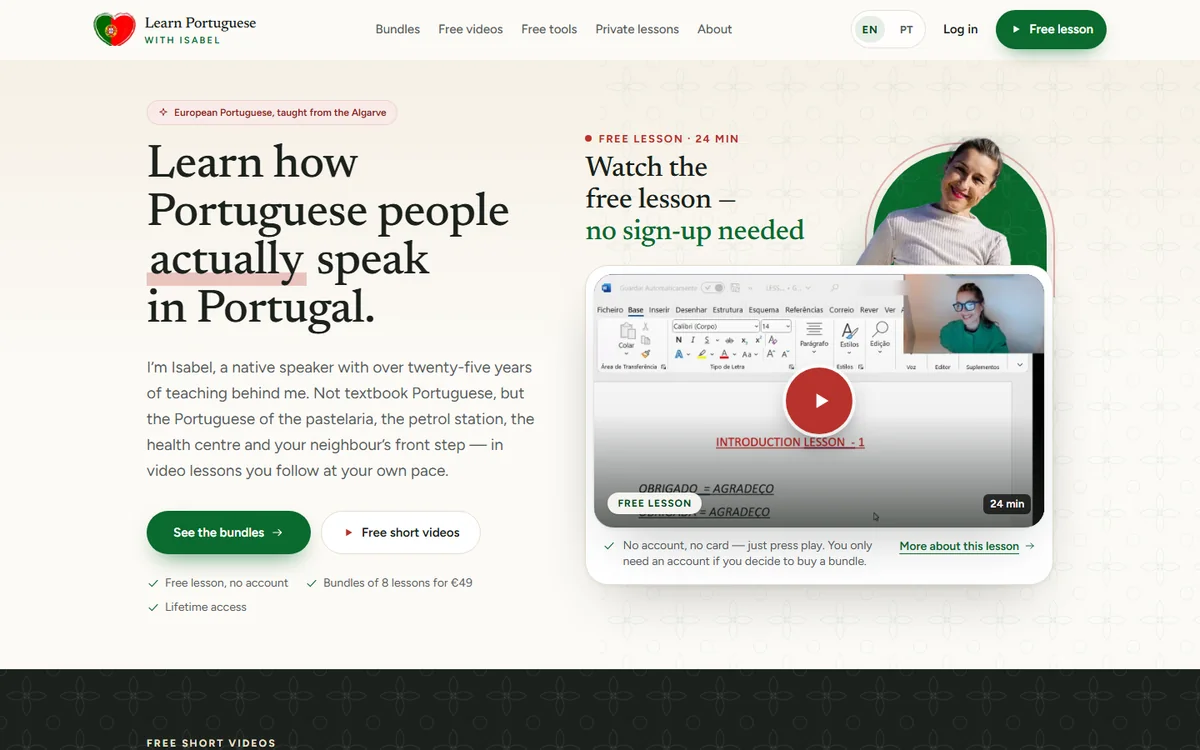 Learn Portuguese with Isabel