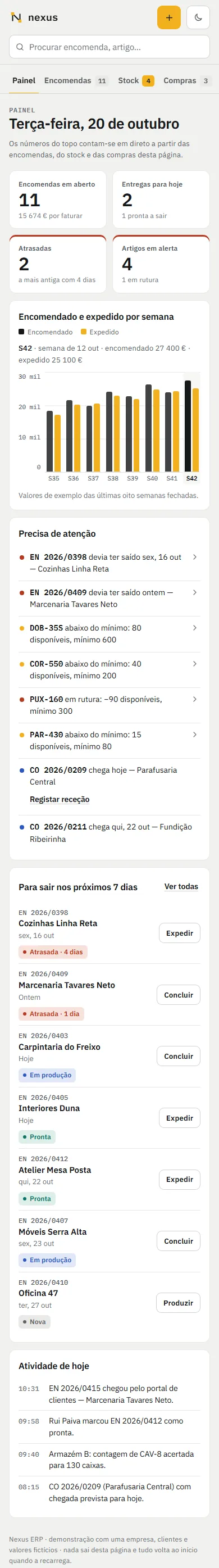 Nexus ERP — telemóvel
